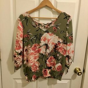 *LIKE NEW~ NY&Co Floral Polyester Chiffon Blouse